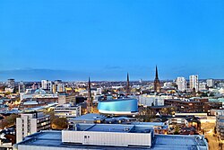 Coventry City Centre as viewed from the One Friargate roof terrace on 2 November 2020.