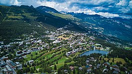 Aerial view of Crans-Montana