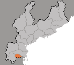Map of South Hamgyong showing the location of Kowon