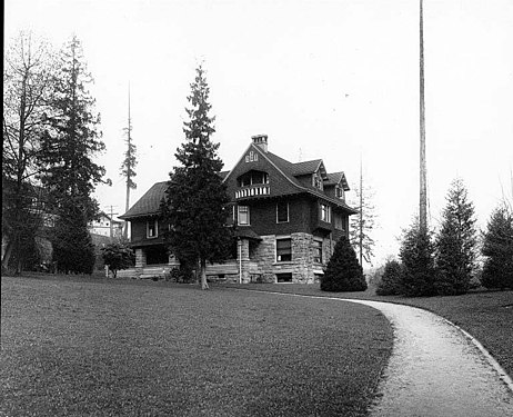 File:E F Blaine residence, 40th Ave E and E John St, Seattle (CURTIS 961).jpeg: a 1910 photo of the house now best known as where Kurt Cobain lived at the end of his life, and where he killed himself. Unsurprisingly, the curator at the UW Libraries Special Collections either was unaware of that connection or didn't choose to note it.