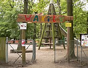 Entry to the kids playground WAKITU (Waldkindertummelplatz)