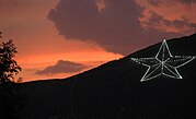 El Paso Star illuminated at sunset