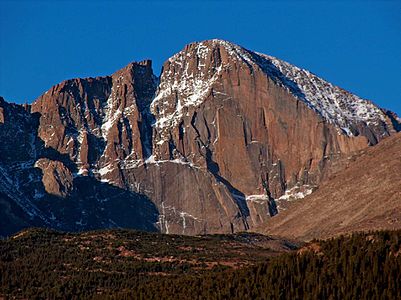 13. Longs Peak is the highest peak of the northern Front Range of Colorado.