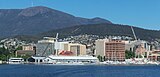 panorama of a coastal city.