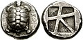 Aegina coin type, incuse skew pattern, c. 456/45–431 BC
