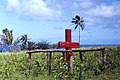 Ceremonial cross of John Frum cargo cult, Tanna island, New Hebrides, 1967.