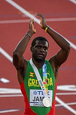 Vizeweltmeister Kirani James mit seiner Silbermedaille