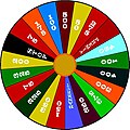 The round 1 layout with zł500 as top value. Premia awarded a green card to redeem for a free spin.