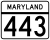 Maryland Route 443 marker