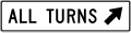 R3-24 All turns (diagonal right arrow) (used at jughandles)