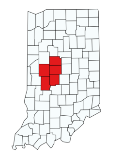 Location of teams in Monon Athletic Conference