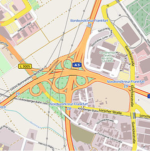 Übersichtskarte Nordwestkreuz Frankfurt