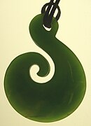 Māori hei matau jade pendant