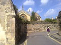 Queen's Lane, heading north, about to turn into New College Lane, looking towards All Souls College.