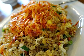 Sakura shrimp on fried rice