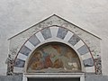 Archivolto della porta principale, affresco di Manfredino da Pistoia (1305)