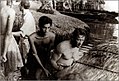 William Holden and Chandran Rutnam during the shooting of The Bridge on the River Kwai