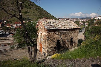 The church seen from the south (in the background, Štip is located)