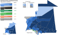 Map showing the results of the 2019 Mauritanian presidential election per wilaya and moughataa (department).