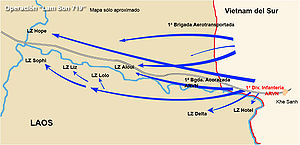Схема действий южновьетнамской армии в ходе Lam Son 719