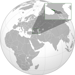 Abkhazia (green) within Georgia (dark grey)