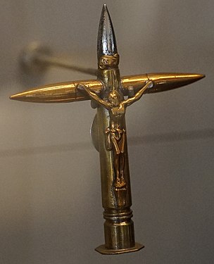 A crucifix made of bullet casings from the Army Museum (Paris).