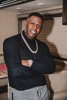 Blac Youngsta on his tour bus before performing at the 5th anniversary of Rolling Loud Music Festival in 2019