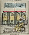 Dessin à propos des candidats conservateurs aux élections de 1881 (La Nouvelle Lune, 14 août 1881).