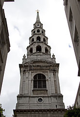 St Bride's Church (1675) di Christopher Wren, la più alta delle "chiese della città".