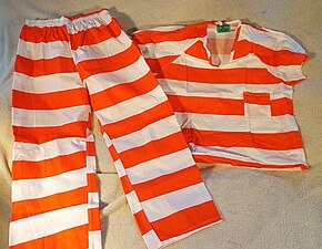 Prison uniforms are often orange.