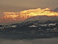 Sunset on the snowy Parmelan, seen from Héry-sur-Alby.