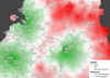 Isochrone map showing drive times around airports in northern Finland
