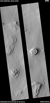 Wide view of mesas, as seen by HiRISE under HiWish program