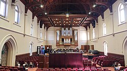 The interior of the Elder Hall which was inspired by Florentine Gothic architecture.