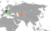 Location map for Germany and Uzbekistan.