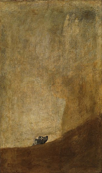 One of Francisco Goya's Black Paintings, "The Dog", struggling in the quicksand