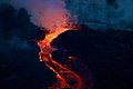 Image 14A gentle, or effusive, volcanic eruption, in which liquid material (lava) gently flows from a vent, in this case in south-eastern Hawai’i island (from Volcanism)