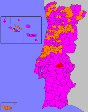 Most voted political force by municipality.