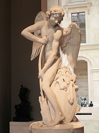 Edmé Bouchardon, Cupidon se faisant un arc de la massue d'Hercule, 1761.