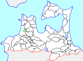 稲垣村の県内位置図