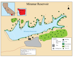 1.Carrol Cove 2.Clairemont Point 3.Bernardo Bay 4.Director’s Point 5.Poway Arm 6.Woodson Point 7.Penasquitos Arm 8.Ramona Point 9.Starvation Cove 10.Escondido Arm 11.San Diego Arm 12.Elliot Cove 13.Sorrento Cove 14.Mo’s Hole