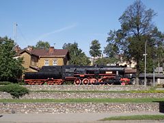 Locomotive à vapeur ТЭ 757 à Naujoji Vilnia.