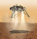 Illustration of InSight landing on Mars