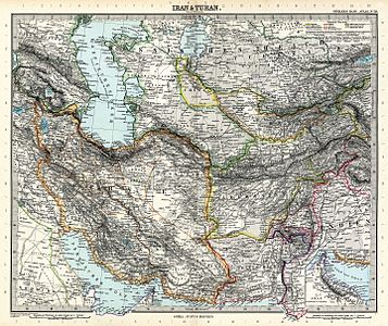 Map of Iran and Turan, by Adolf Stieler