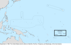 Map of the change to the United States in the Pacific Ocean on September 8, 1983