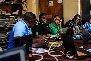 delegates at the edit-a-thorn for Wiki Loves Women porject tagged Women in Civic Society and Humanity