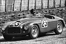 Ferrari 166 MM of Lucas and Dreyfus during the race