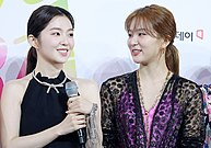 Red Velvet's Irene and Seul-gi at the 2019 Soribada Music Awards