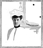 Bessie Van Vorst depicted as a pickle factory worker