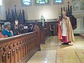 Scharfenberger confers the sacrament of confirmation at St, Joseph's Church in Troy, New York, June 2017